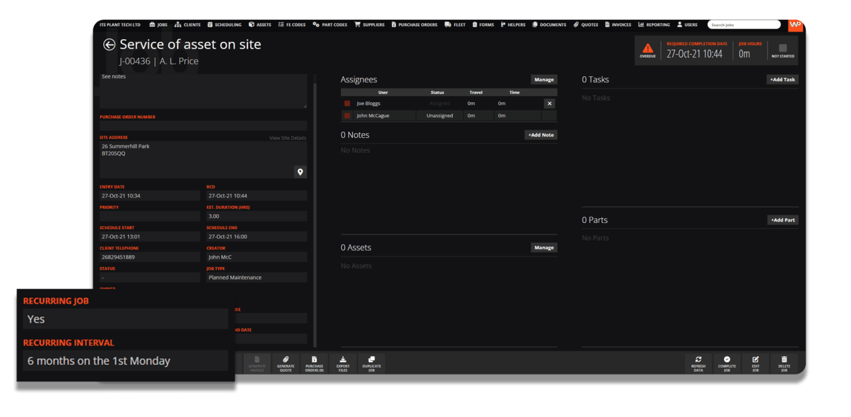 Assets Job Management