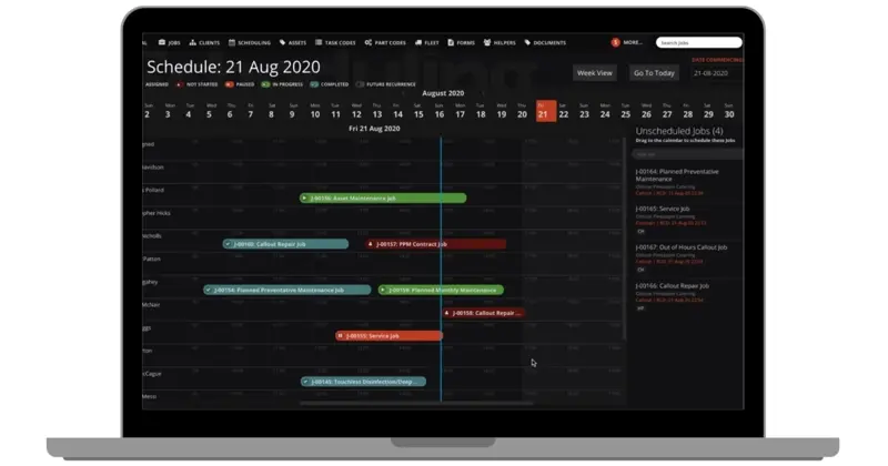 WorkPal Scheduling job management on Desktop Device